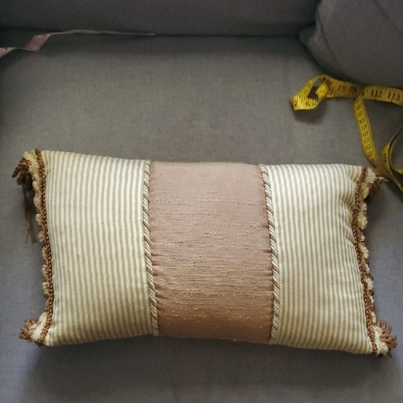 Feathered Striped Accent Pillow - Picture 2 of 8